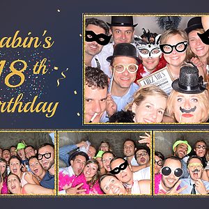 Blue and Gold xxth Birthday Horizontal