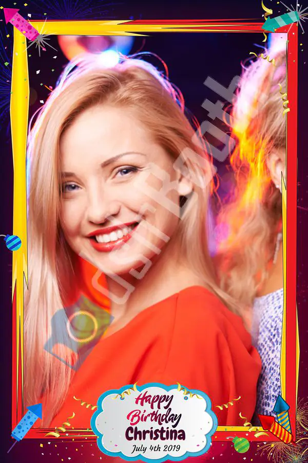 Birthday Fireworks Single Image Template Vertical