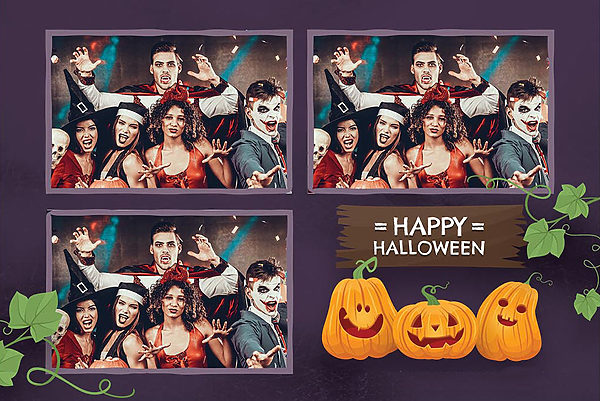 Happy Halloween Jack O Lanterns Horizontal