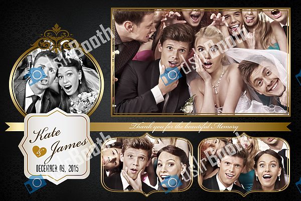 Wedding Black and Gold Horizontal 3 poses