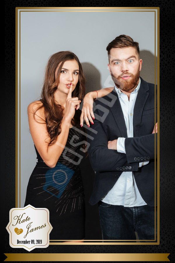 Wedding Black and Gold Single Pose Vertical